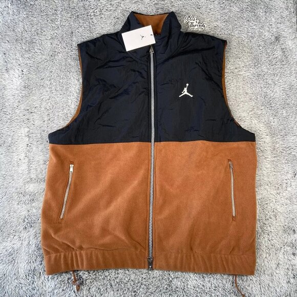 Air Jordan Essentials Winter Vest Size Medium Men Black Brown FD8628-281 - Picture 1 of 7